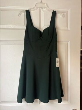 B Darlin Dark Green Fit & Flare Mini Dress